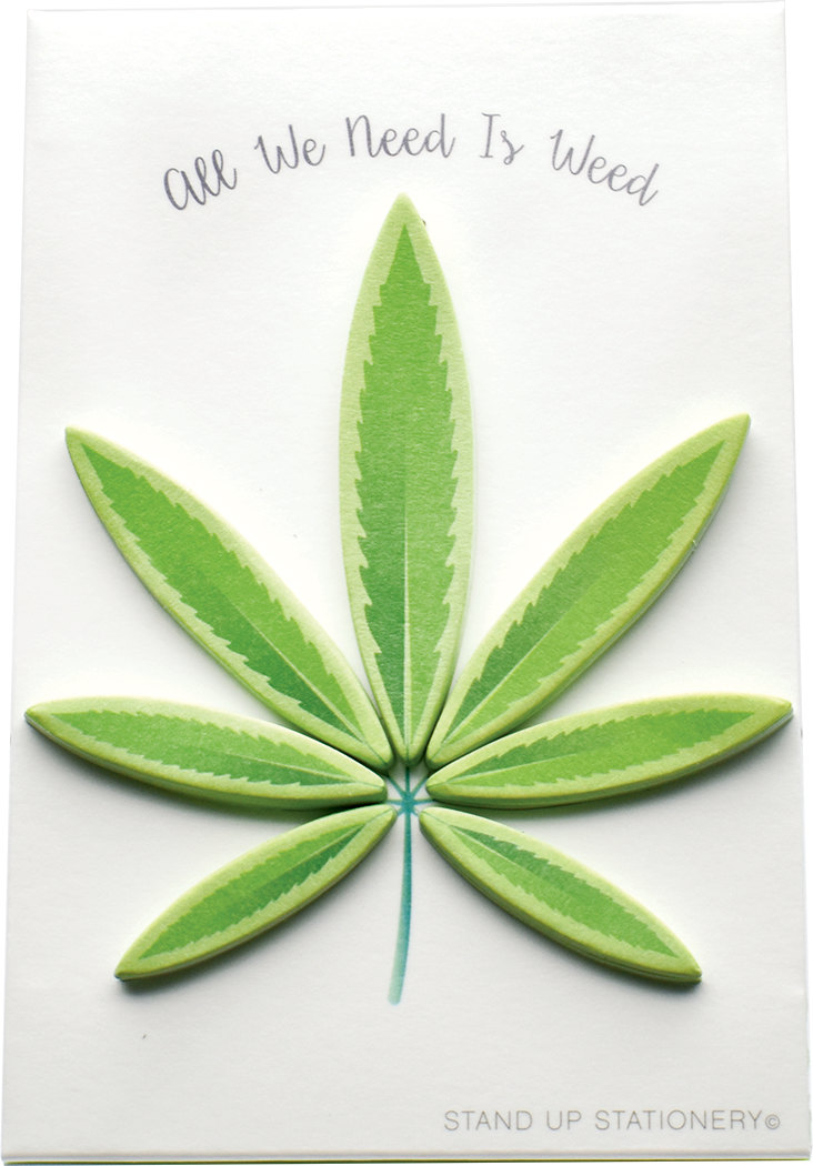 Pop-Up Sticky Memos - Cannabis Leaf