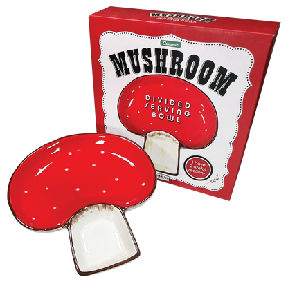 Mushroom Two Sectioned Serving Bowl