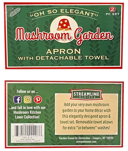 Mushroom Garden Apron w/ Detachable Towel