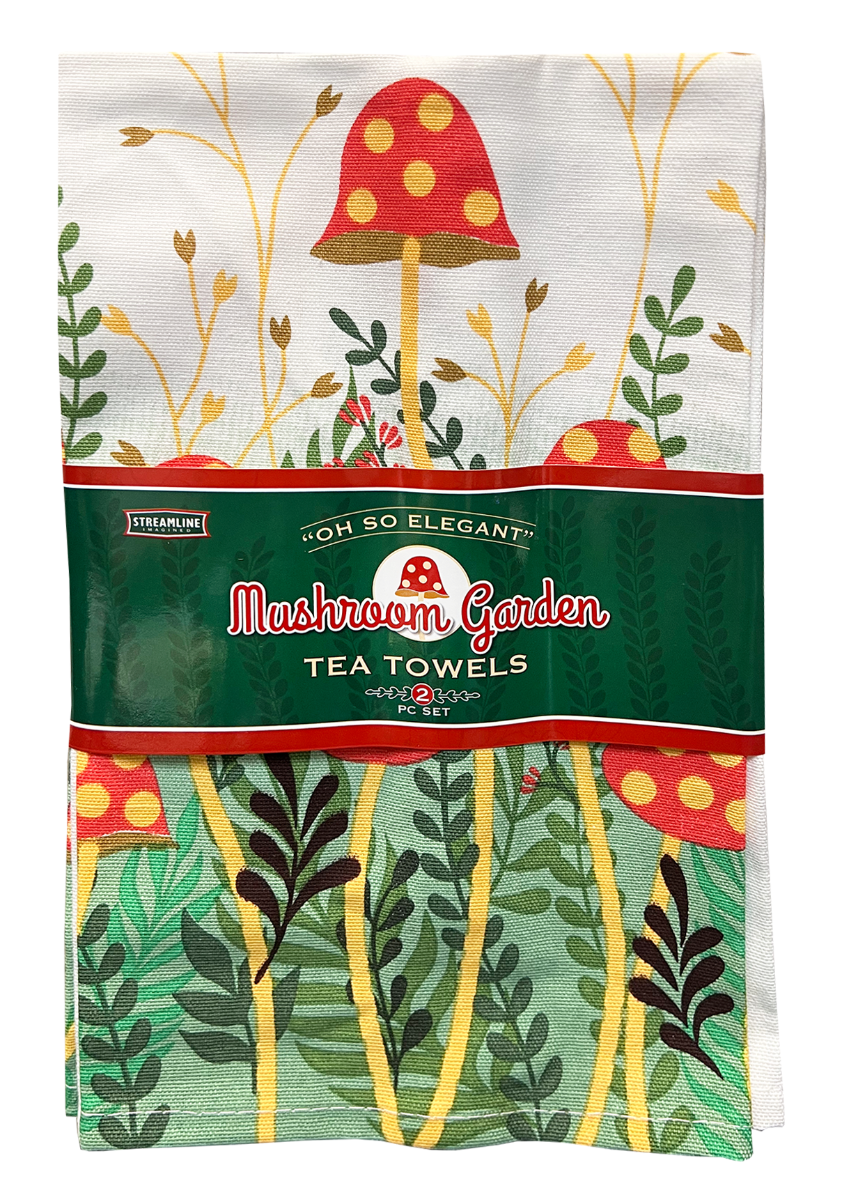 Mushroom Garden Tea Towel 2pc Set