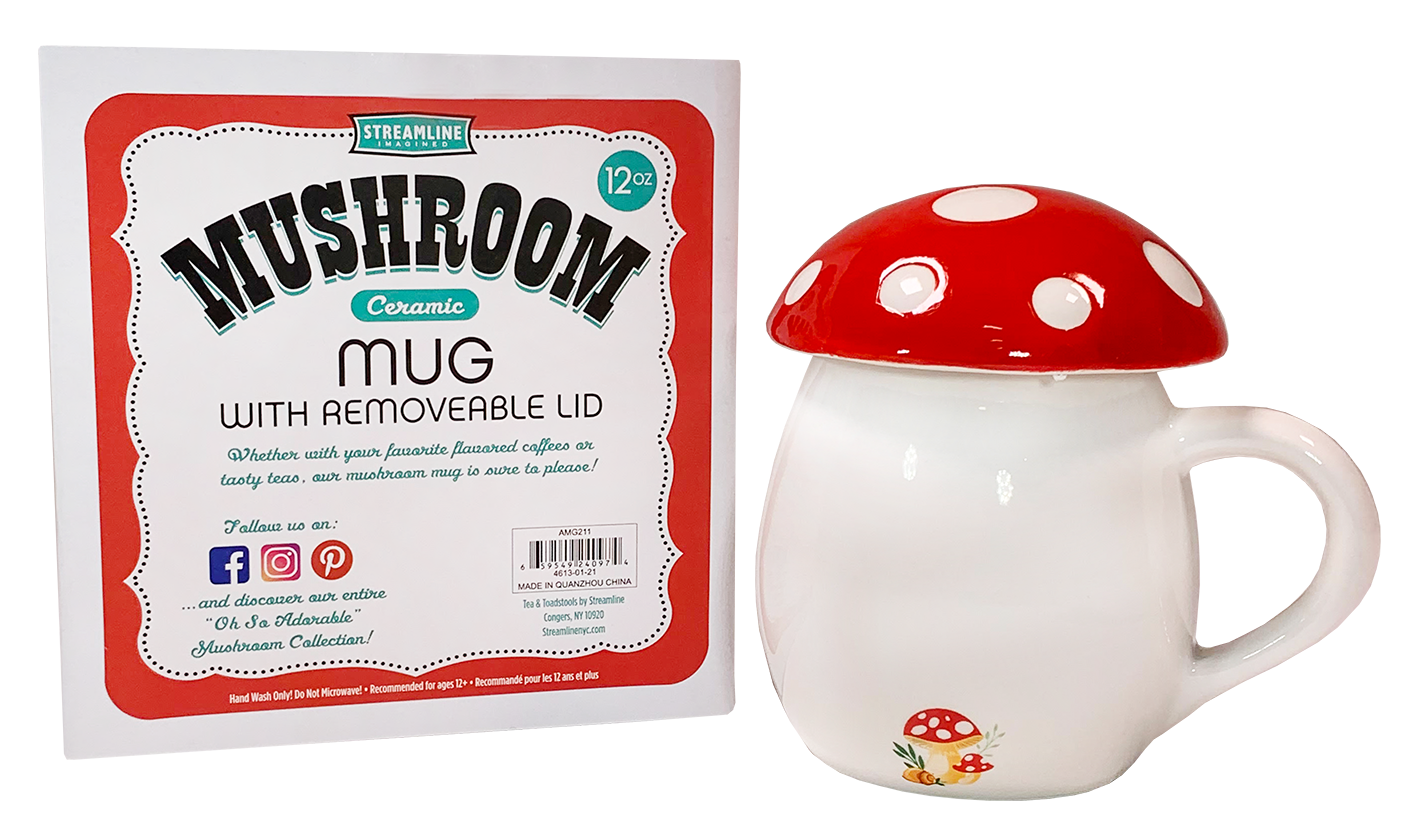 Mushroom 12 oz Mug w/ Lid