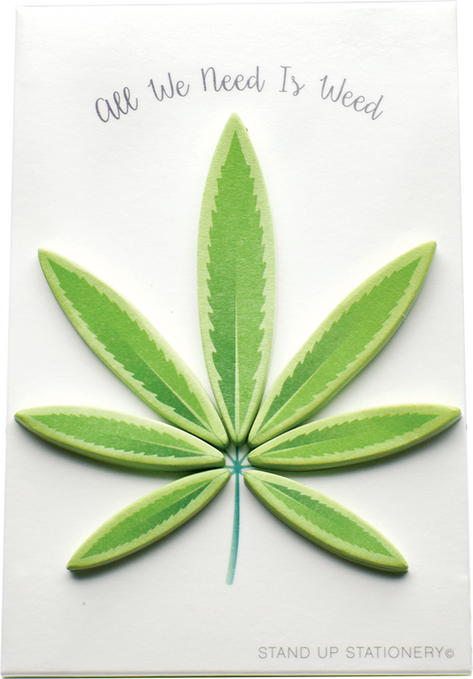 Pop-Up Sticky Memos - Cannabis Leaf