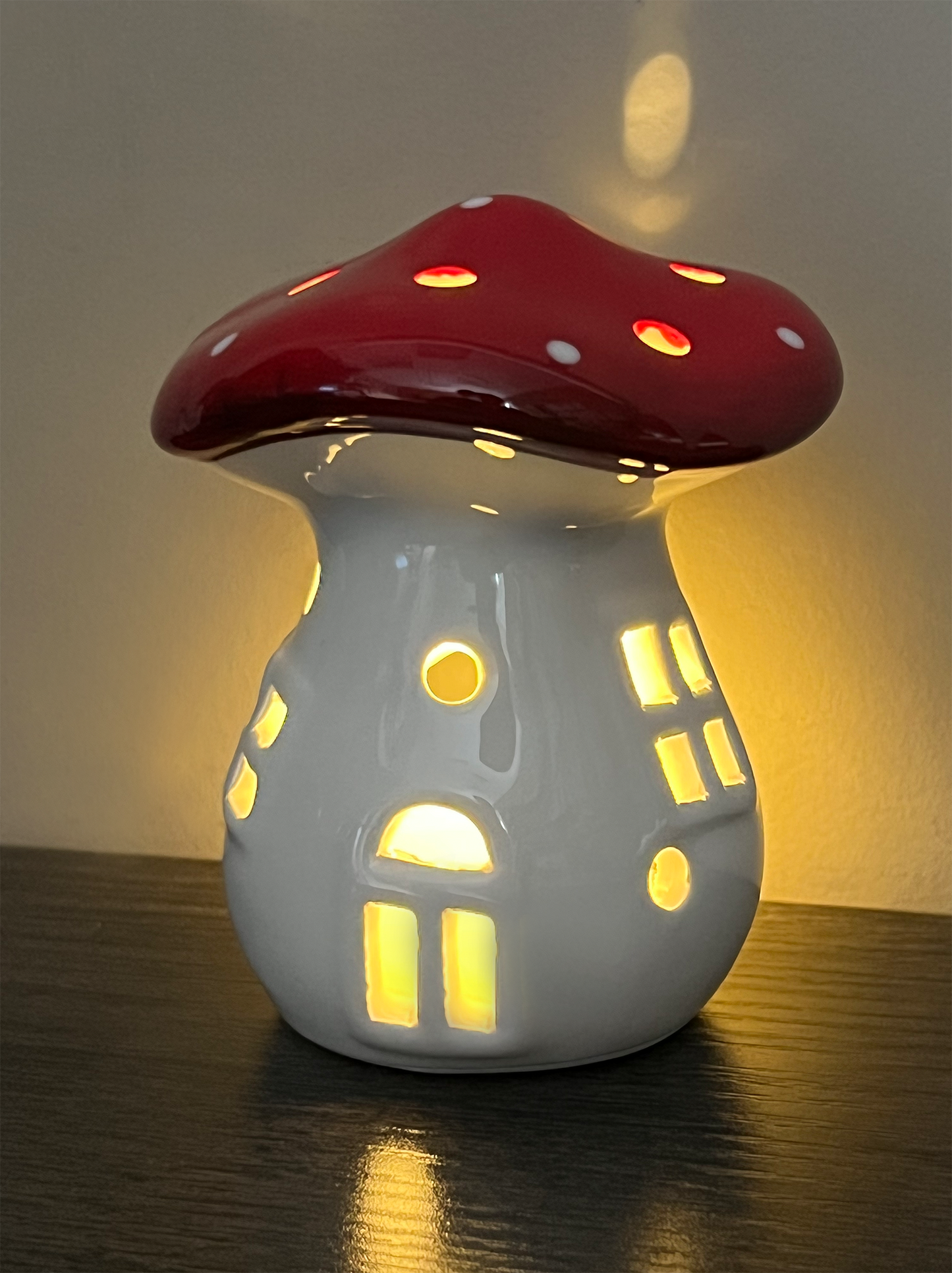 Mushroom Luminary w/ Flameless Candle