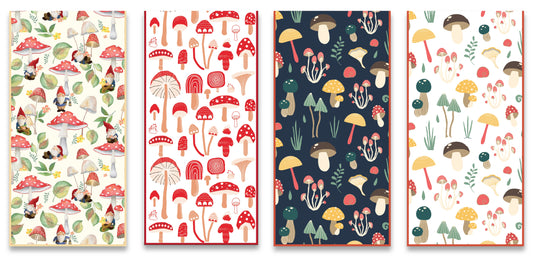 Mushroom Collection Tea Towels, 2pc Set