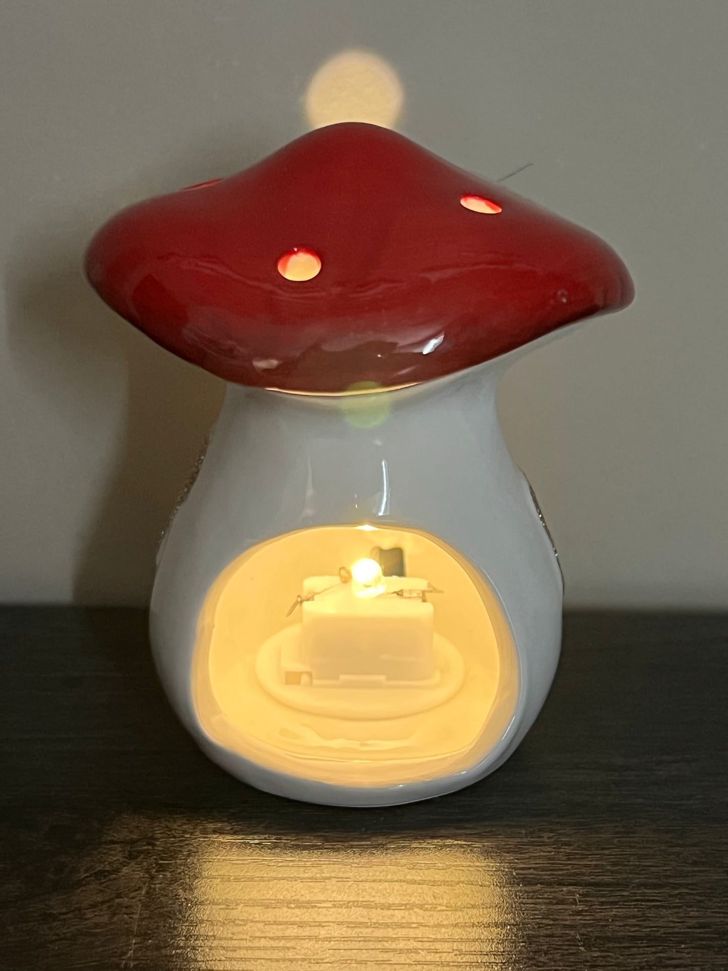 Mushroom Luminary w/ Flameless Candle